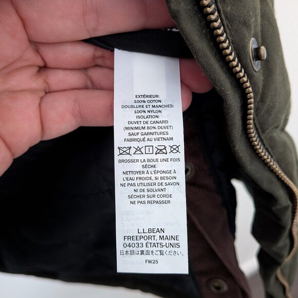 L.L. Bean Women's Upcountry Waxed Down Hooded Coat | Size M - Picture 6 of 8